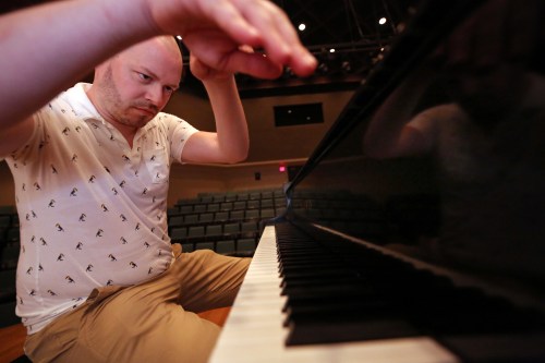 Expressive pianist Everett Hopfner jumps his hands to the higher notes during a practice of La Valse by Maurice Ravel with fellow pianist Madeline Hildebrant on Monday afternoon with fellow in advance of this evening's Augustfest performance at Brandon University's Lorne Watson Recital Hall. The performance begins at 7:30 p.m. and is $40 at the door. For more information on this year’s concert series, visit augustfest.ca. (Matt Goerzen/The Brandon Sun)