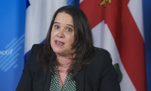 Montreal Public Health Director Dr. Mylene Drouin gives an update on the Coronavirus situation in the city during a news conference in Montreal on February 24, 2021. THE CANADIAN PRESS/Paul Chiasson