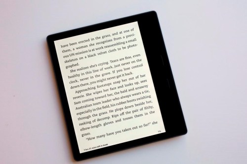 The Kindle Oasis e-reader is displayed in New York, Tuesday, Oct. 31, 2017. Amazon is now offering Kindle Unlimited (KU), a subscription service that offers readers access to hundreds of thousands of ebooks for $10 per month. THE CANADIAN PRESS/AP-Mark Lennihan