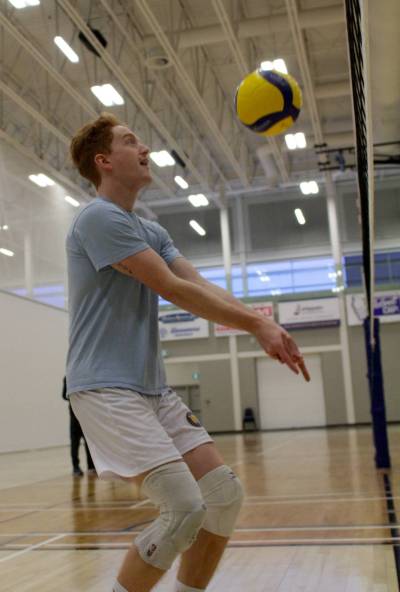 Rylan Metcalf and the Brandon University men's volleyball team play the Winnipeg Wesmen at home today and on the road Saturday to round out the first half of the Canada West season. (Thomas Friesen/The Brandon Sun)