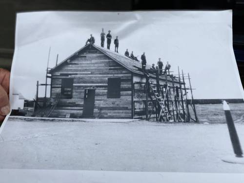 A historical photo shows the construction of the Taras Shevchenko Hall in Rivers. The hall was officially opened in September of 1931. (Photo courtesy of Rivers Train Station Restoration Commitee)