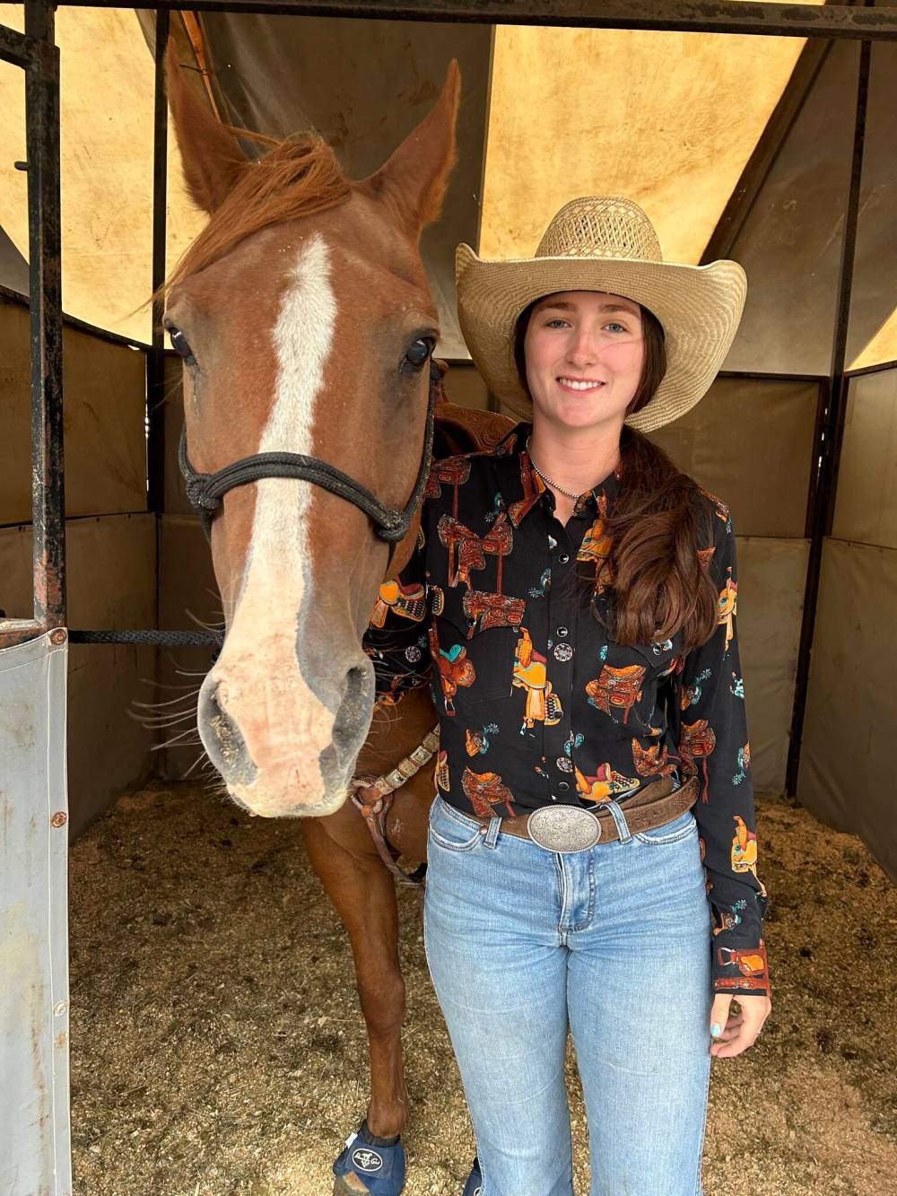 Rayna Munroe, who just graduated from Killarney School, recently attended the week-long National High School Finals Rodeo in Rock Springs, Wyo. (Photo submitted by Carol Bond, courtesy of Killarney Guide)