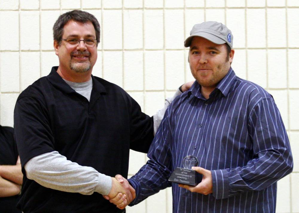 Don Thomson, left, and David Larkins started the Brandon Sun Spartan Invitational more than 20 years ago to attract the top basketball teams in the province and beyond to a fantastic December tournament. (Brandon Sun files)