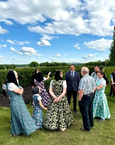 Shown here is one of the photographs posted under Wab Kinew’s Instagram account on July 19: “Visited Green Acres Colony near Wawanesa — the first time a Premier’s visited their community.” (Instagram)