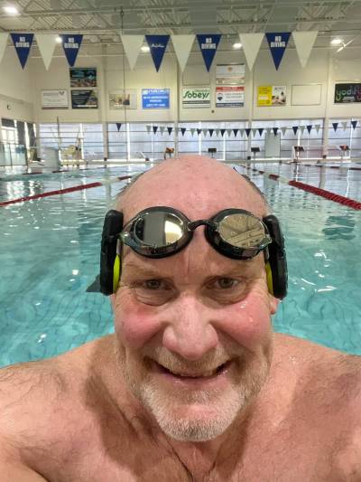 Jon Fenton, 61, hopes to raise $75,000 and donate $25,000 apiece to the CancerCare Manitoba Foundation, Health Sciences Centre Foundation and the Alberta Cancer Foundation, by swimming across Lake Winnipeg from Victoria Beach to Gimli in August. (Supplied)