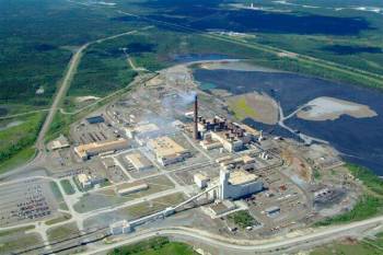 The Thompson nickel mine complex, including the smelter and refinery. (AirScapes 2010)