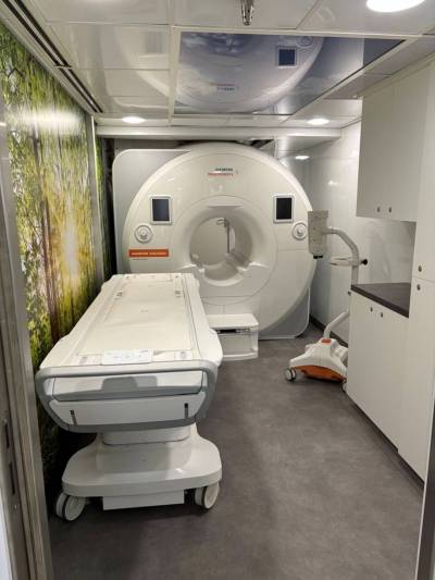 The mobile MRI unit is based at Thompson&rsquo;s hospital. (Supplied)