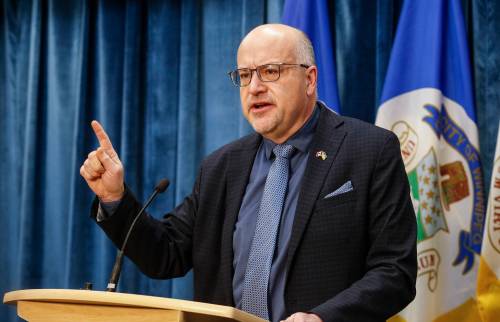 Winnipeg Coun. Russ Wyatt speaks at a press conference in Winnipeg on Friday. Wyatt faces one count each of sexual assault and administering a noxious drug. (The Canadian Press)