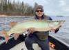 SUPPLIED
                                Steve Bradley with a nice late season muskellunge. Species of considerable length, like pike, muskies and large lake trout must be held horizontally across the front of the subject or seated and supported by the angler&rsquo;s legs.