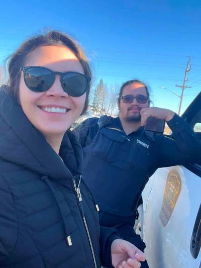 Brett Matheson-Maytwayashing (right) with his sister Brianna Bezan. (Supplied)