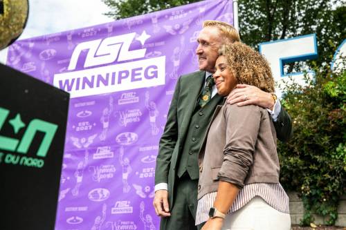 MIKAELA MACKENZIE / FREE PRESS
                                NSL Winnipeg co-founders Rob Gale and Desiree Scott announced the league&rsquo;s first expansion franchise at the Forks on Tuesday.