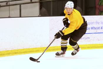 Finnish defenceman Ilari Kapanen, shown during a captain&rsquo;s skate at J&G Homes Arena on Tuesday, was well aware of the Brandon Wheat Kings because he followed the career of Nolan Patrick. (Perry Bergson/The Brandon Sun)