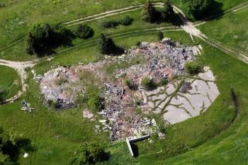 The site of the former Brandon Indian Residential School along Grand Valley Road is seen from the air in July, 2014. (By Tim Smith/The Brandon Sun)